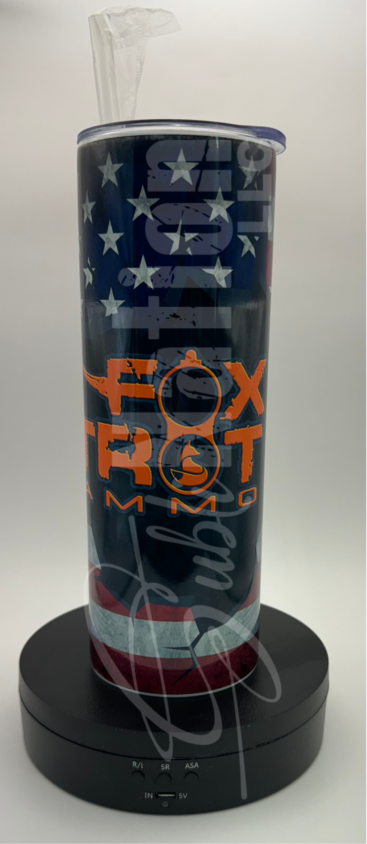 Sublimated Fox Trot Ammo double wall, 20 oz stainless steel tumbler